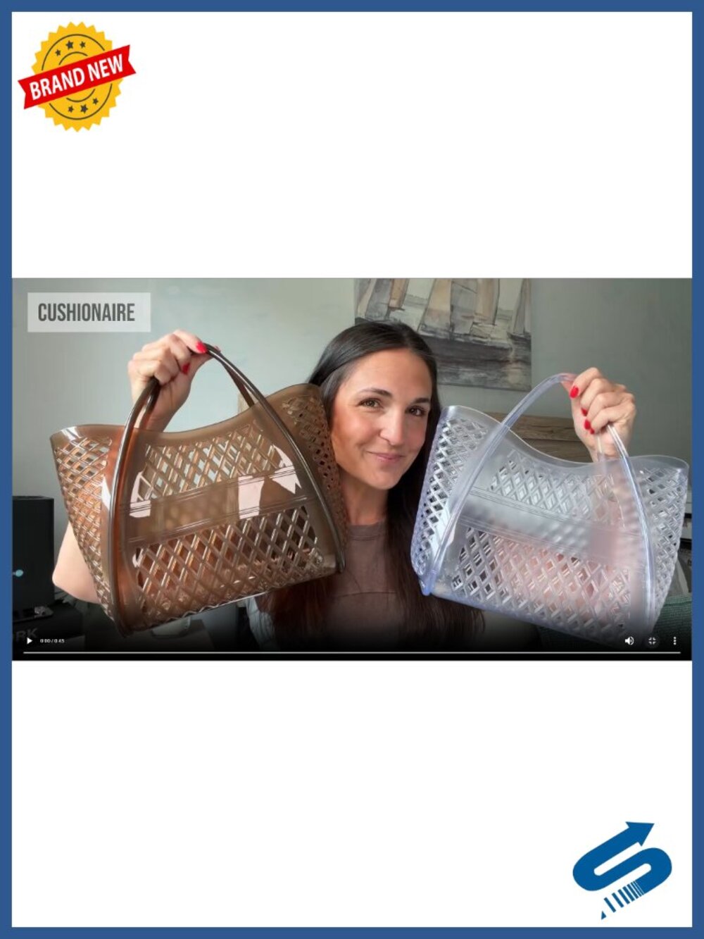 Clear Jelly Tote Bag for Women Waterproof Beach Purse Lightweight PVC Open Top - Picture 6 of 6